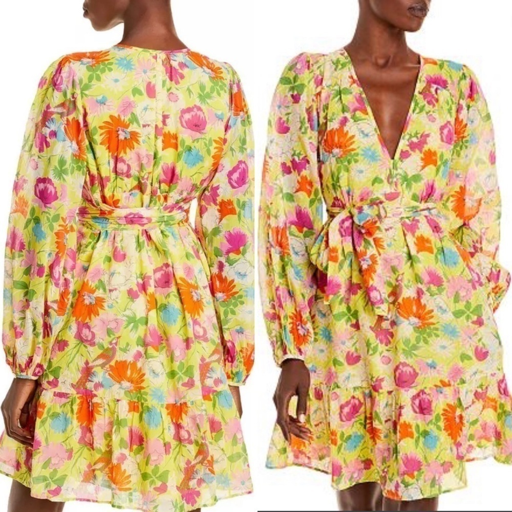 Banjanan Dress NWT Yellow Cotton Mini Dress Floral New Large